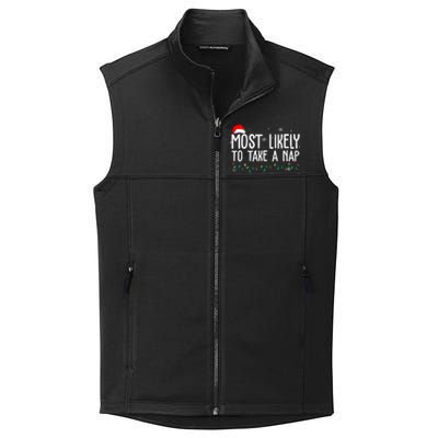 Most Likely To Take A Nap Funny Christmas Collective Smooth Fleece Vest