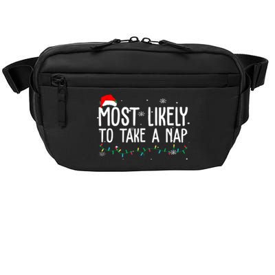 Most Likely To Take A Nap Funny Christmas Crossbody Pack