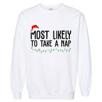 Most Likely To Take A Nap Funny Christmas Garment-Dyed Sweatshirt