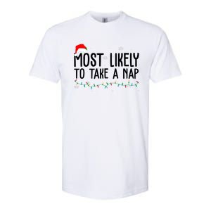 Most Likely To Take A Nap Funny Christmas Softstyle CVC T-Shirt