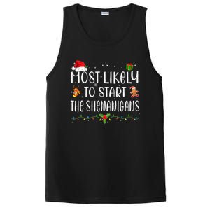 Most Likely To Start The Shenanigans Funny Family Christmas PosiCharge Competitor Tank