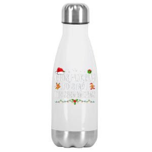 Most Likely To Start The Shenanigans Funny Family Christmas Stainless Steel Insulated Water Bottle