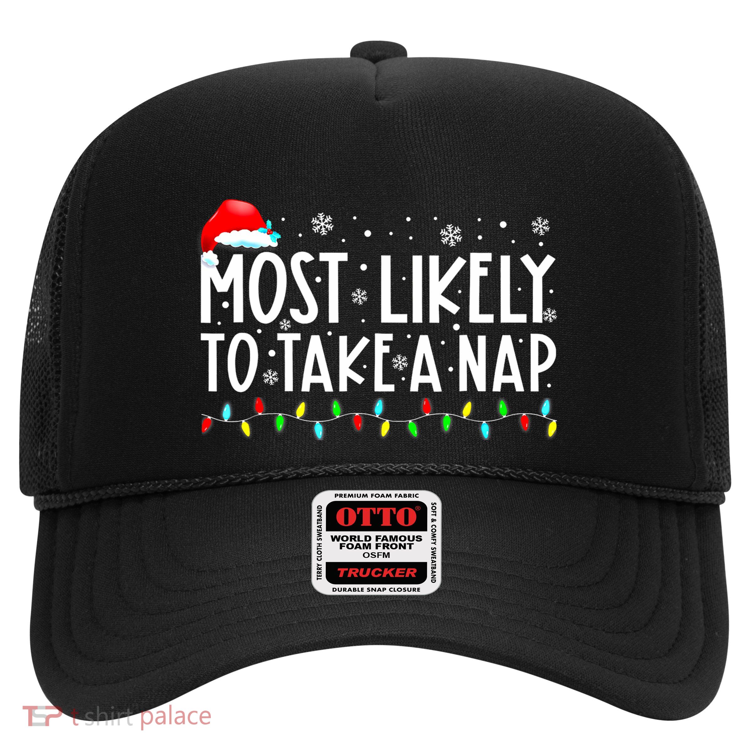 Most Likely To Take A Nap Christmas Vacation Trucker Hat