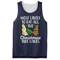 Most Likely To Eat Christmas Tree Cakes Xmas Girl Mesh Reversible Basketball Jersey Tank