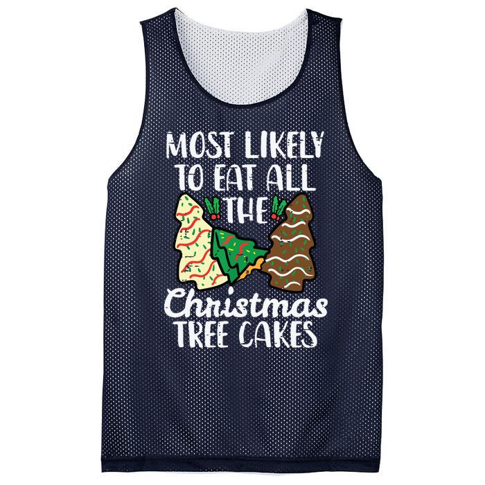 Most Likely To Eat Christmas Tree Cakes Xmas Girl Mesh Reversible Basketball Jersey Tank