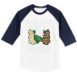 Most Likely To Eat Christmas Tree Cakes Xmas Girl Baseball Sleeve Shirt