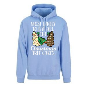 Most Likely To Eat Christmas Tree Cakes Xmas Girl Unisex Surf Hoodie