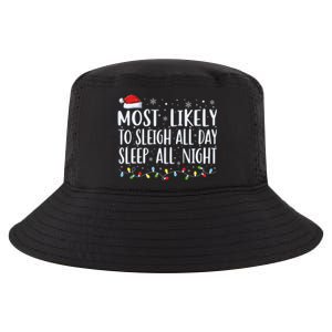 Most Likely To Sleigh All Day Sleep All Night Xmas Christmas Great Gift Cool Comfort Performance Bucket Hat