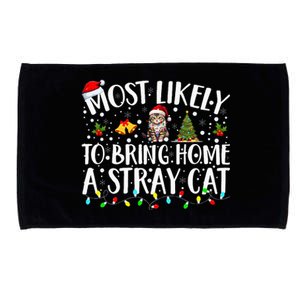 Most Likely To Bring Home A Stray Cat Matching Christmas Microfiber Hand Towel