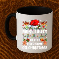 Most Likely To Play Video Game On Christmas Xmas Tree Lights Cute Gift Mug
