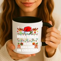 Most Likely To Play Video Game On Christmas Xmas Tree Lights Cute Gift Mug