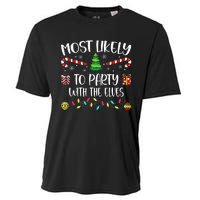 Most Likely To Party With The Elves Christmas Tree Xmas Cooling Performance Crew T-Shirt