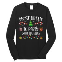 Most Likely To Party With The Elves Christmas Tree Xmas Long Sleeve Shirt