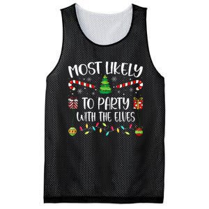 Most Likely To Party With The Elves Christmas Tree Xmas Mesh Reversible Basketball Jersey Tank