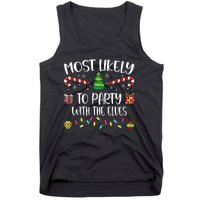 Most Likely To Party With The Elves Christmas Tree Xmas Tank Top