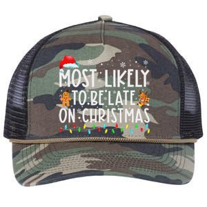 Most Likely To Be Late On Christmas Holiday Retro Rope Trucker Hat Cap