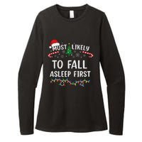 Most Likely To Fall Asleep First Family Matching Christmas Womens CVC Long Sleeve Shirt