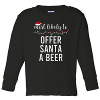 Most Likely To Christmas  Matching Family Pajamas Funny Toddler Long Sleeve Shirt