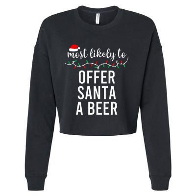 Most Likely To Christmas  Matching Family Pajamas Funny Cropped Pullover Crew