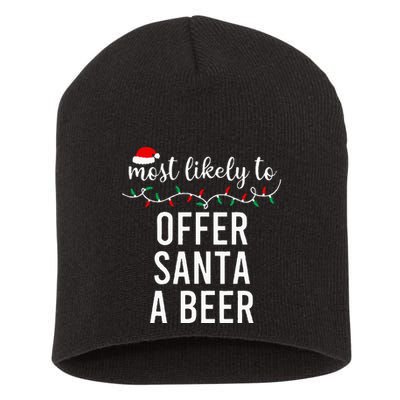Most Likely To Christmas  Matching Family Pajamas Funny Short Acrylic Beanie