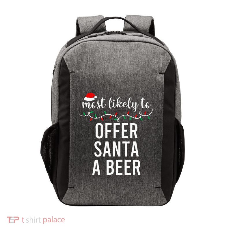 Most Likely To Christmas  Matching Family Pajamas Funny Vector Backpack