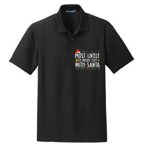 Most Likely To Work Out With Santa Family Christmas Dry Zone Grid Polo