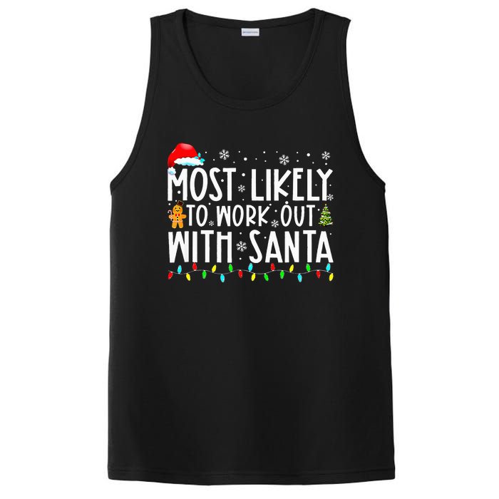 Most Likely To Work Out With Santa Family Christmas PosiCharge Competitor Tank