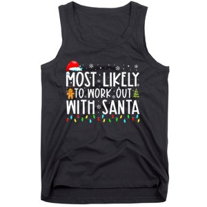 Most Likely To Work Out With Santa Family Christmas Tank Top