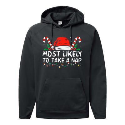 Most Likely To Take A Nap Family Matching Christmas Performance Fleece Hoodie