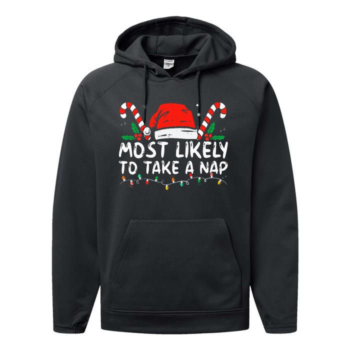 Most Likely To Take A Nap Family Matching Christmas Performance Fleece Hoodie