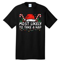 Most Likely To Take A Nap Family Matching Christmas Tall T-Shirt