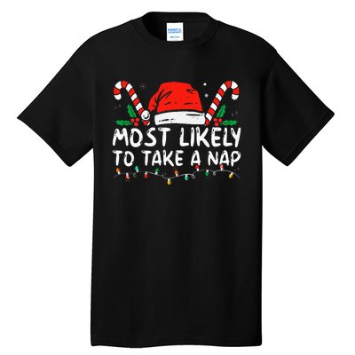 Most Likely To Take A Nap Family Matching Christmas Tall T-Shirt