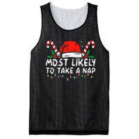 Most Likely To Take A Nap Family Matching Christmas Mesh Reversible Basketball Jersey Tank