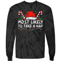 Most Likely To Take A Nap Family Matching Christmas Tie-Dye Long Sleeve Shirt