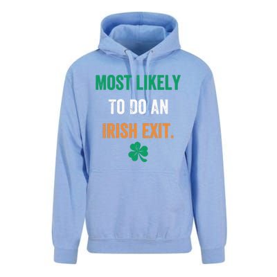 Most Likely To Do An Irish Exit Funny Unisex Surf Hoodie