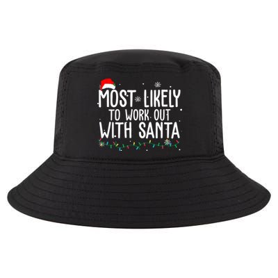 Most Likely To Work Out With Santa Funny Christmas Cool Comfort Performance Bucket Hat