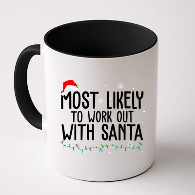 Most Likely To Work Out With Santa Funny Christmas Mug