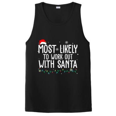 Most Likely To Work Out With Santa Funny Christmas PosiCharge Competitor Tank