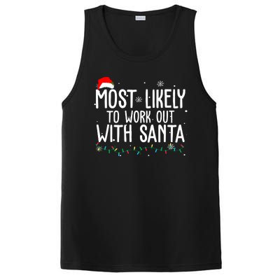 Most Likely To Work Out With Santa Funny Christmas PosiCharge Competitor Tank