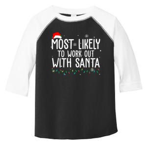 Most Likely To Work Out With Santa Funny Christmas Toddler Fine Jersey T-Shirt