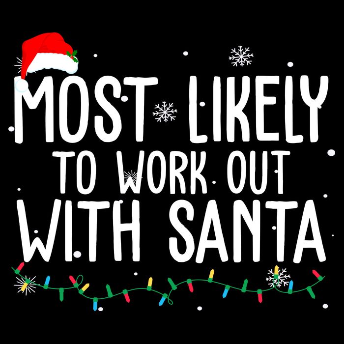 Most Likely To Work Out With Santa Funny Christmas Short Acrylic Beanie
