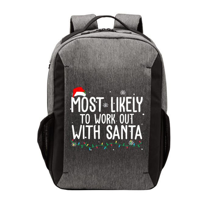 Most Likely To Work Out With Santa Funny Christmas Vector Backpack