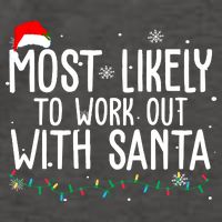 Most Likely To Work Out With Santa Funny Christmas Vector Backpack