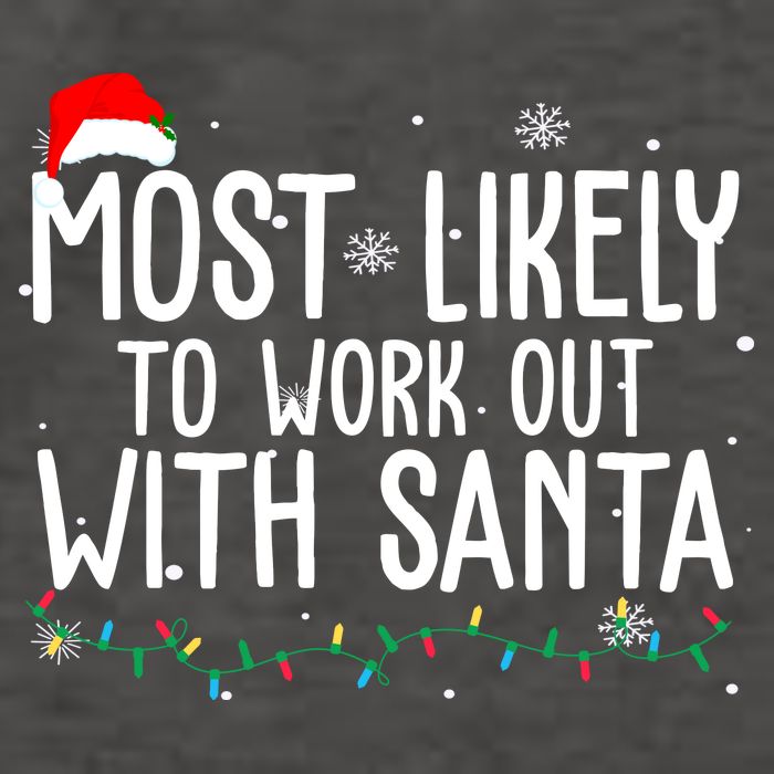Most Likely To Work Out With Santa Funny Christmas Vector Backpack