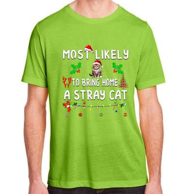 Most Likely To Bring Home Stray Cat Family Matching  Adult ChromaSoft Performance T-Shirt