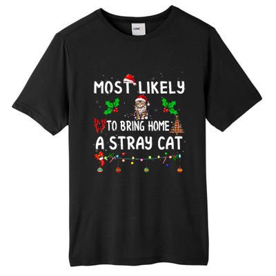 Most Likely To Bring Home Stray Cat Family Matching  Tall Fusion ChromaSoft Performance T-Shirt