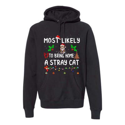 Most Likely To Bring Home Stray Cat Family Matching  Premium Hoodie