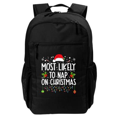 Most Likely To Nap On Christmas Funny Family Christmas Backpack