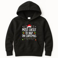 Most Likely To Nap On Christmas Funny Family Christmas Kids Hoodie