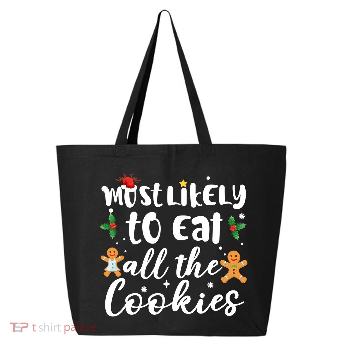 Most Likely To Eat All The Cookies Funny Christmas 25L Jumbo Tote